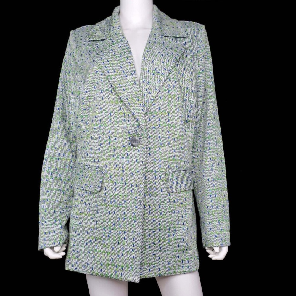 CAbi Presentation Blazer Tweed Jacquard #6251 Career Single Button Women's XL - Picture 3 of 7